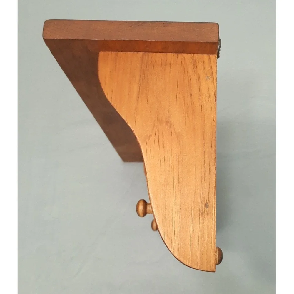 Vintage Wooden Wall Shelf Heart Cutout 2 Pegs Cottagecore Country Farmhouse 18